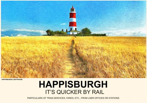 Vintage Style Railway Poster Happisburgh A4/A3/A2 Print