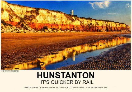 Vintage Style Railway Poster Hunstanton A4/A3/A2 Print