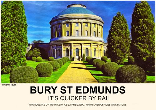 Vintage Style Railway Poster Bury St Edmunds A4/A3/A2 Print