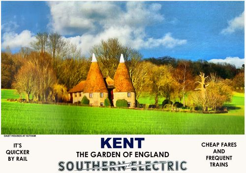 Vintage Style Railway Poster Igtham Kent A4/A3/A2 Print