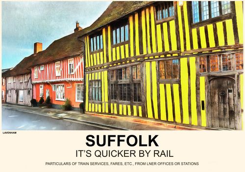 Vintage Style Railway Poster Lavenham Suffolk A4/A3/A2 Print