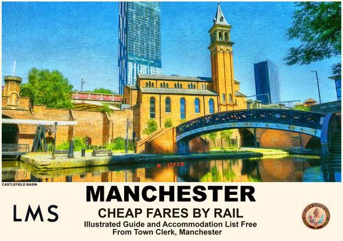 Vintage Style Railway Poster Manchester A4/A3/A2 Print