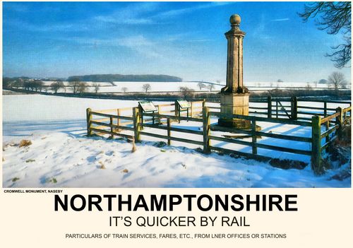 Vintage Style Railway Poster Naseby Northamptonshire A4/A3/A2 Print