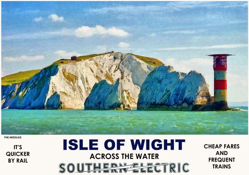 Vintage Style Railway Poster The Needles Isle of Wight A4/A3/A2 Print