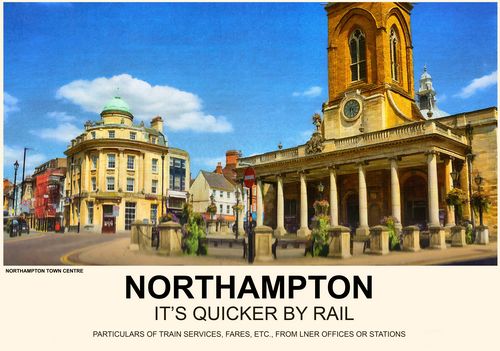 Vintage Style Railway Poster Northampton A4/A3/A2 Print