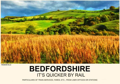 Vintage Style Railway Poster Pegsdon Hills Bedfordshire A4/A3/A2 Print