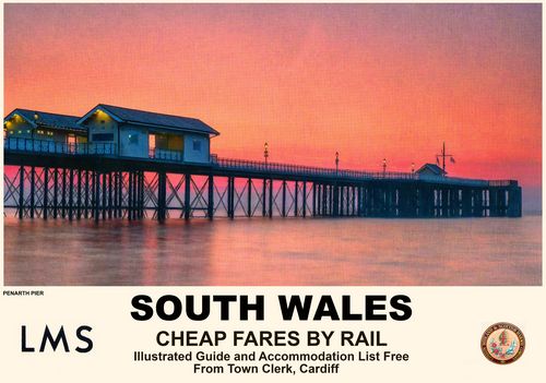 Vintage Style Railway Poster Penarth South Wales A4/A3/A2 Print