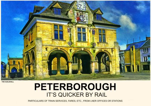 Vintage Style Railway Poster Peterborough A4/A3/A2 Print