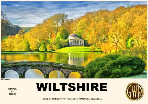 Vintage Style Railway Poster Stourhead Wiltshire A4/A3/A2 Print