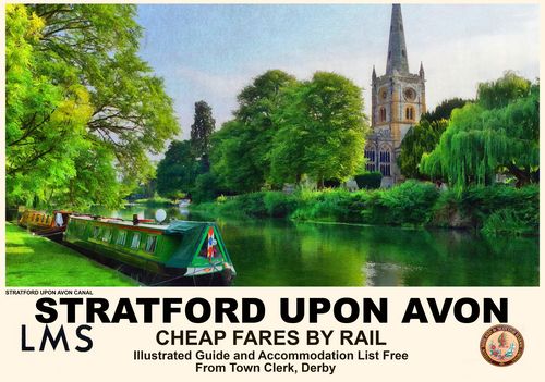 Vintage Style Railway Poster Stratford Upon Avon A4/A3/A2 Print