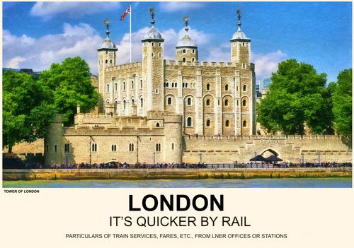 Vintage Style Railway Poster Tower Of London A4/A3/A2 Print