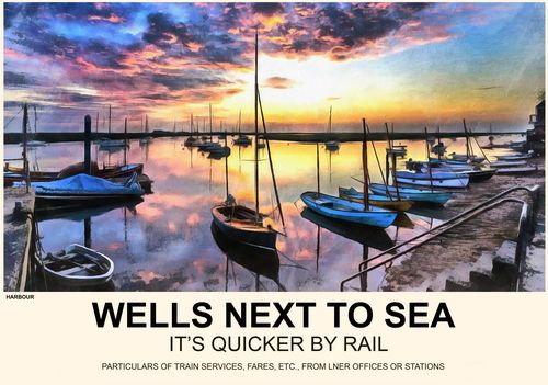 Vintage Style Railway Poster Wells Next To Sea A4/A3/A2 Print
