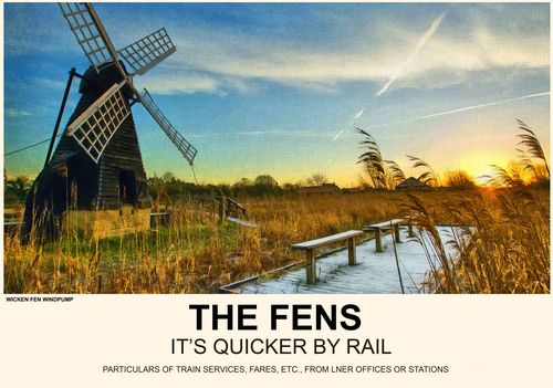 Vintage Style Railway Poster Wicken Fen Cambridgeshire A4/A3/A2 Print