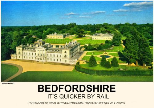 Vintage Style Railway Poster Woburn Abbey Bedfordshire A4/A3/A2 Print