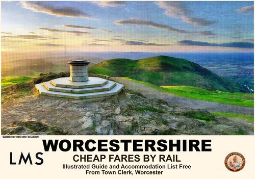 Vintage Style Railway Poster Worcestershire A4/A3/A2 Print