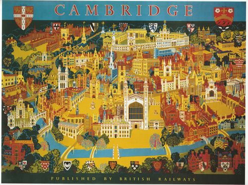 Vintage British Railways Map of Cambridge Railway Poster A4/A3/A2/A1 Print