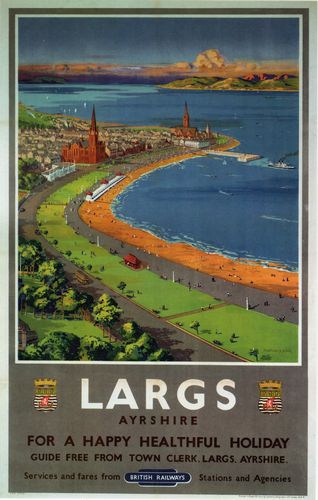 Vintage British Railways Largs Ayrshire Coast Railway Poster A4/A3/A2/A1 Print