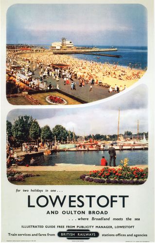 Vintage British Railways Lowestoft Railway Poster A4/A3/A2/A1 Print