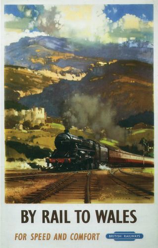 Vintage British Railways By Rail To Wales Poster A4/A3/A2/A1 Print