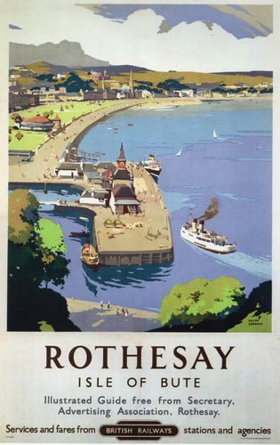 Vintage British Railways Rothesay Isle of Bute Railway Poster A4/A3/A2/A1 Print