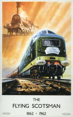 Vintage British Railways Flying Scotsman 100 Years Railway Poster A4/A3/A2/A1 Print