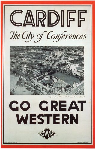 Vintage GWR Cardiff Railway Poster A4/A3/A2/A1 Print