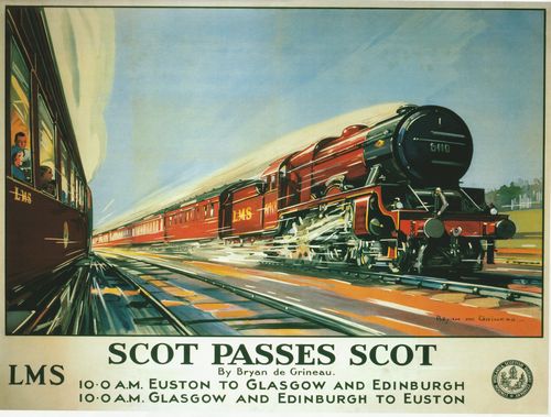 Vintage LMS Scot Passes Scot Railway Poster A4/A3/A2/A1 Print