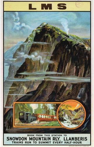 Vintage LMS Snowdon Mountain Railway Poster A4/A3/A2/A1 Print