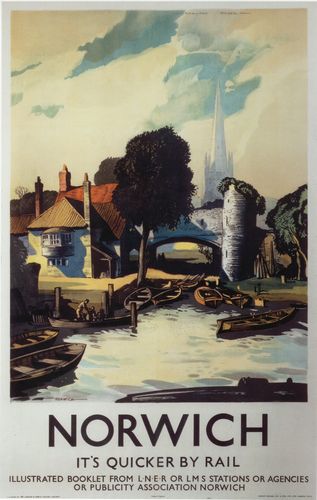 Vintage LNER Norwich Railway Poster A4/A3/A2/A1 Print