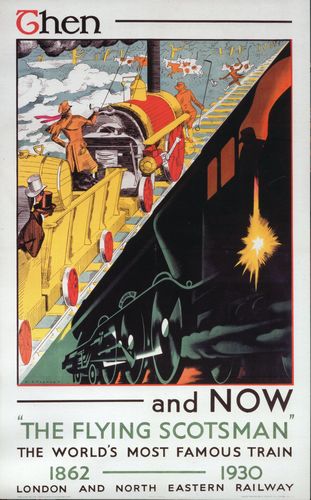 Vintage LNER Flying Scotsman Then and Now Railway Poster A4/A3/A2/A1 Print