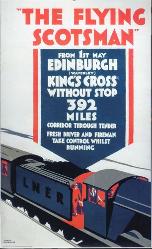 Vintage LNER Flying Scotsman Non Stop Edinburgh London Railway Poster A4/A3/A2/A1 Print