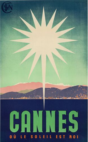 Vintage Cannes France Tourism Poster A4/A3/A2/A1 Print