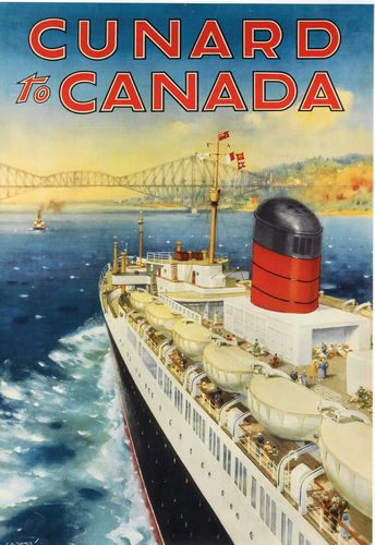 Vintage Cunard Sailings To Canada Poster A4/A3/A2/A1 Print