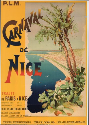 Vintage 1901 Nice Carnival French Tourism Poster A4/A3/A2/A1 Print