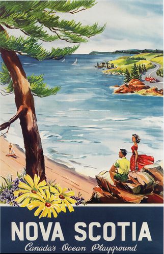 Vintage Nova Scotia CanadaTourism Poster A4/A3/A2/A1 Print