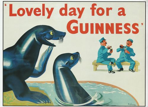 Vintage Guinness Sea Lions Advertisement Poster A4/A3/A2/A1 Print