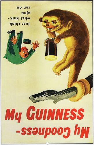 Vintage Guinness Sloth Advertisement Poster A4/A3/A2/A1 Print