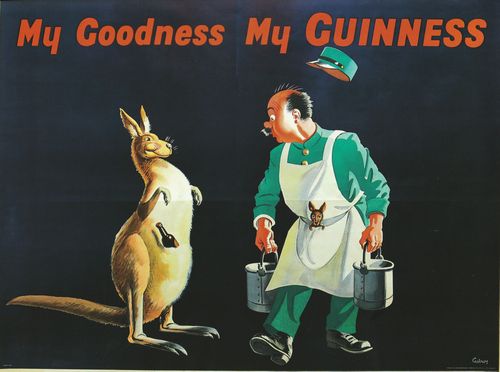 Vintage Guinness Kangaroo Advertisement Poster A4/A3/A2/A1 Print