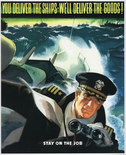 Vintage World War Two Merchant Navy Poster A4/A3/A2/A1 Print