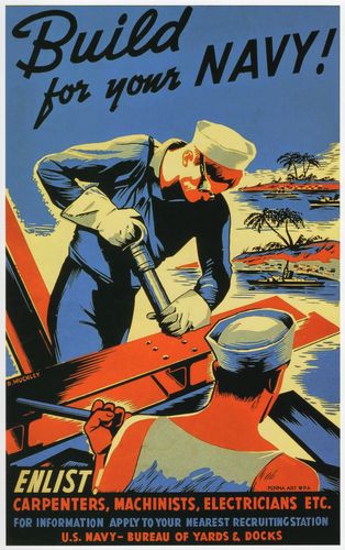 Vintage World War Two Royal Navy Poster A4/A3/A2/A1 Print