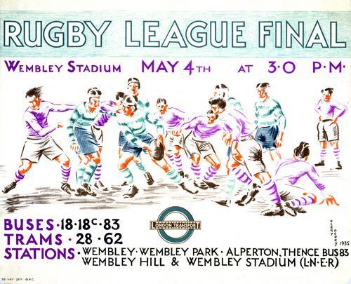 1935 Rugby League Challenge Cup Final Promotional Poster  A3 Print