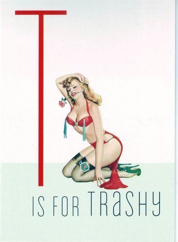 1950's Vintage Pin-Up Girl T For Trashy Poster  A3 / A2 Print