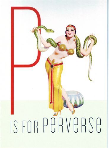 1950's Vintage Pin-Up Girl P For Perverse Poster  A3 / A2 Print