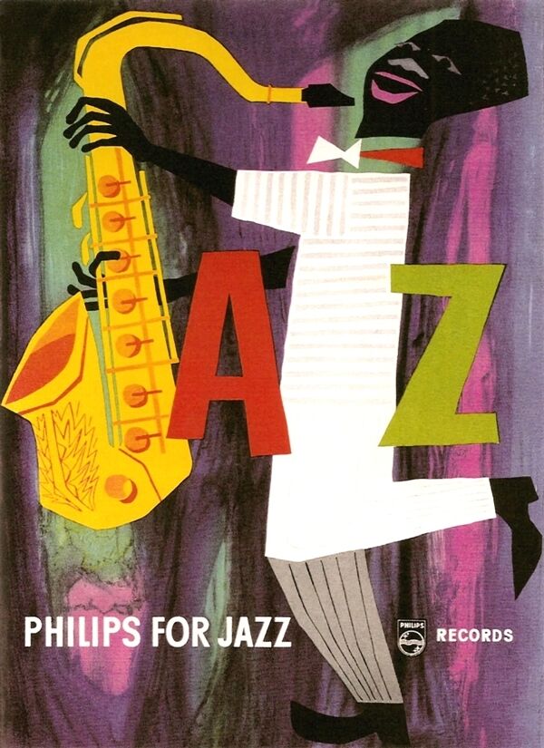 1950'S PHILIPS JAZZ RECORDS ADVERTISEMENT POSTER A3 REPRINT