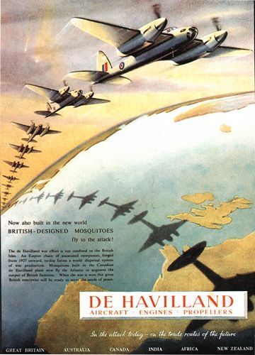 World War Two De Havilland Mosquito Advertising Poster A3 / A2 Print