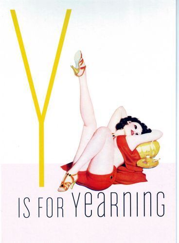 1950's Vintage Pin-Up Girl Y For Yearning Poster  A3 / A2 Print