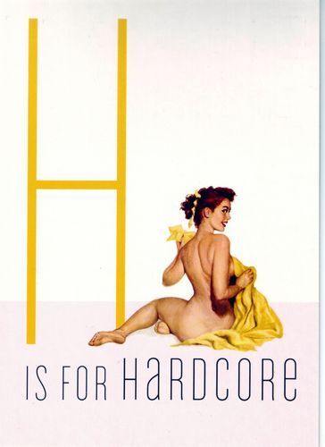 1950's Vintage Pin-Up Girl H for Hardcore Poster  A3 / A2 Print