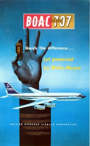 1960's BOAC Boeing 707 Poster A3 Print
