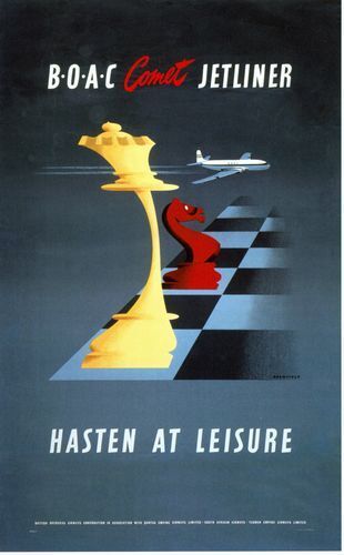 1950's BOAC de Havilland Comet Travel Poster  A3 / A2 Print
