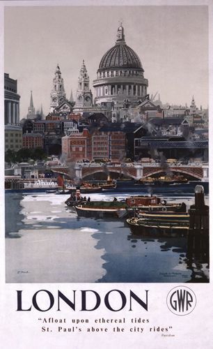 Vintage GWR London St Pauls Cathedral Railway Poster A3/A2 Print